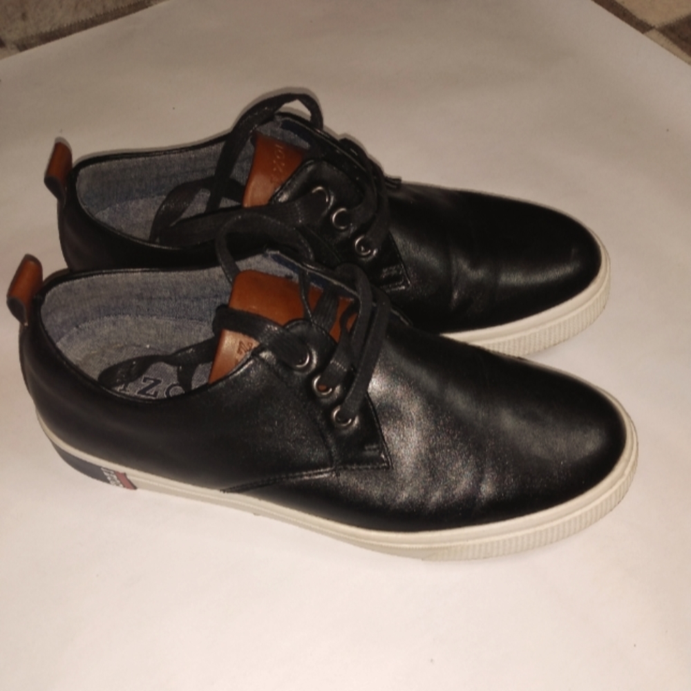 Black leather shoes